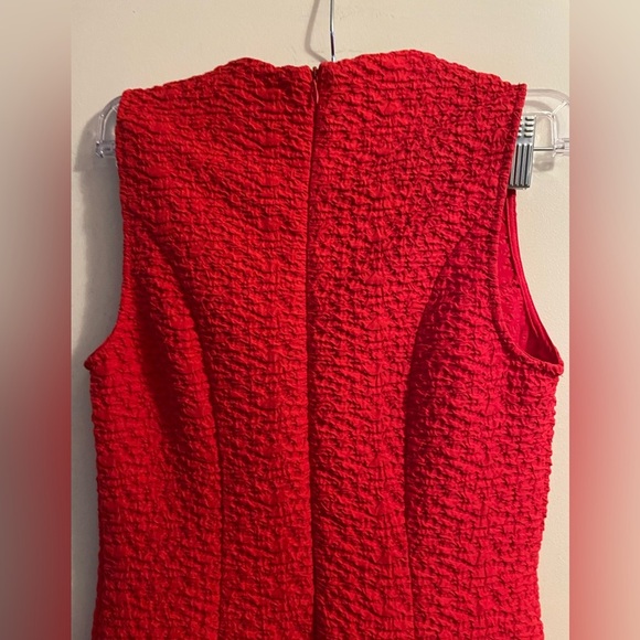 Zara Red Fit and Flare Dress Textured Fabric Size Extra Small - Picture 11 of 14